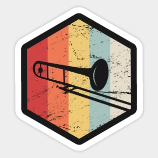 Retro 70s Trombone Marching Band Icon Sticker